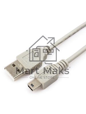 Кабель USB2.0 Cablexpert CC-USB2-AM5P-6-N, AM/MiniUSB, медь, экран, Pro, 1.8м серый, пакет