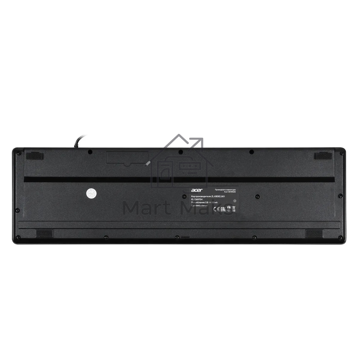 Клавиатура Acer OKW020 проводная, USB, черный
