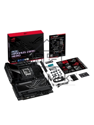 Материнская плата ASUS ROG MAXIMUS Z890 HERO, LGA 1851, Intel Z890, 4xDDR5, 4xSATA, 6xM.2, 1xPCIe 5.0 x16, 1xPCIe 4.0 x4, 1xPCIe x1, 1xHDMI, 2xUSB-C (видеовыход), 4xUSB-A 3.2 Gen 1, 4xUSB-A 3.2 Gen 2, 1xUSB-C 3.2 Gen 2, 2xUSB-C Thunderbolt 4, 2x 5Gb LAN, 