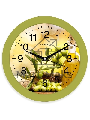 Часы настенные кварцевые Energy модель ЕС-100 оливки