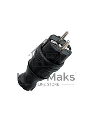 Вилка прямая EKF RPS-011-16-230-44 каучуковая 230В, 2P+PE, 16A, IP44 EKF PROxima