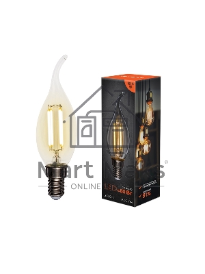 Лампа светодиодная филаментная Rexant Свеча на ветру CN37 7.5 Вт 600 Лм 2700K E14 прозрачная колба