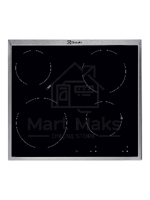 Встраиваемая электрическая панель Electrolux EHF16240XK, 60 см, 4 конфорки, черный , рама из нержавеющей стали