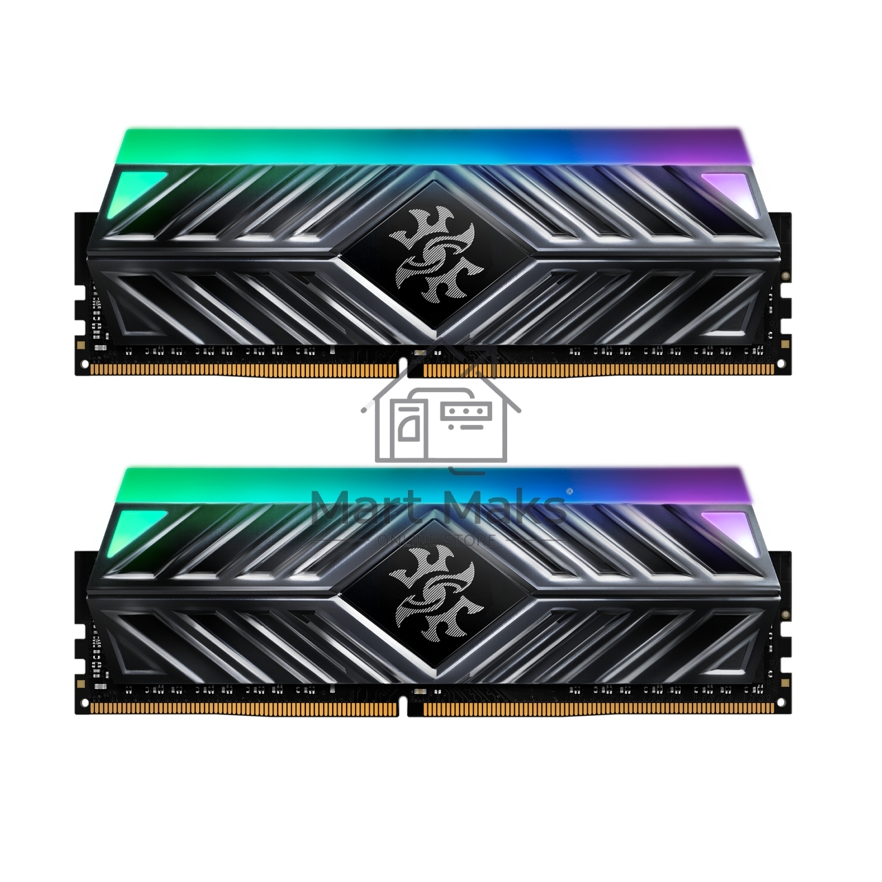 Оперативная память XPG Spectrix D41 RGB, DDR4, 32GB (2x16GB), 3600MHz, CL18, UDIMM, с радиатором, RGB, серый