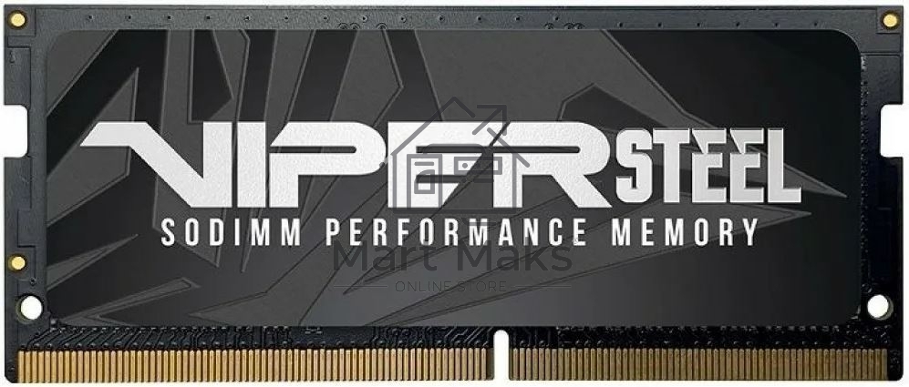 Оперативная память Patriot Steel Series, DDR4, 16GB (1x16 GB), 3200 MHz, CL22, радиатор, черный, SO-DIMM