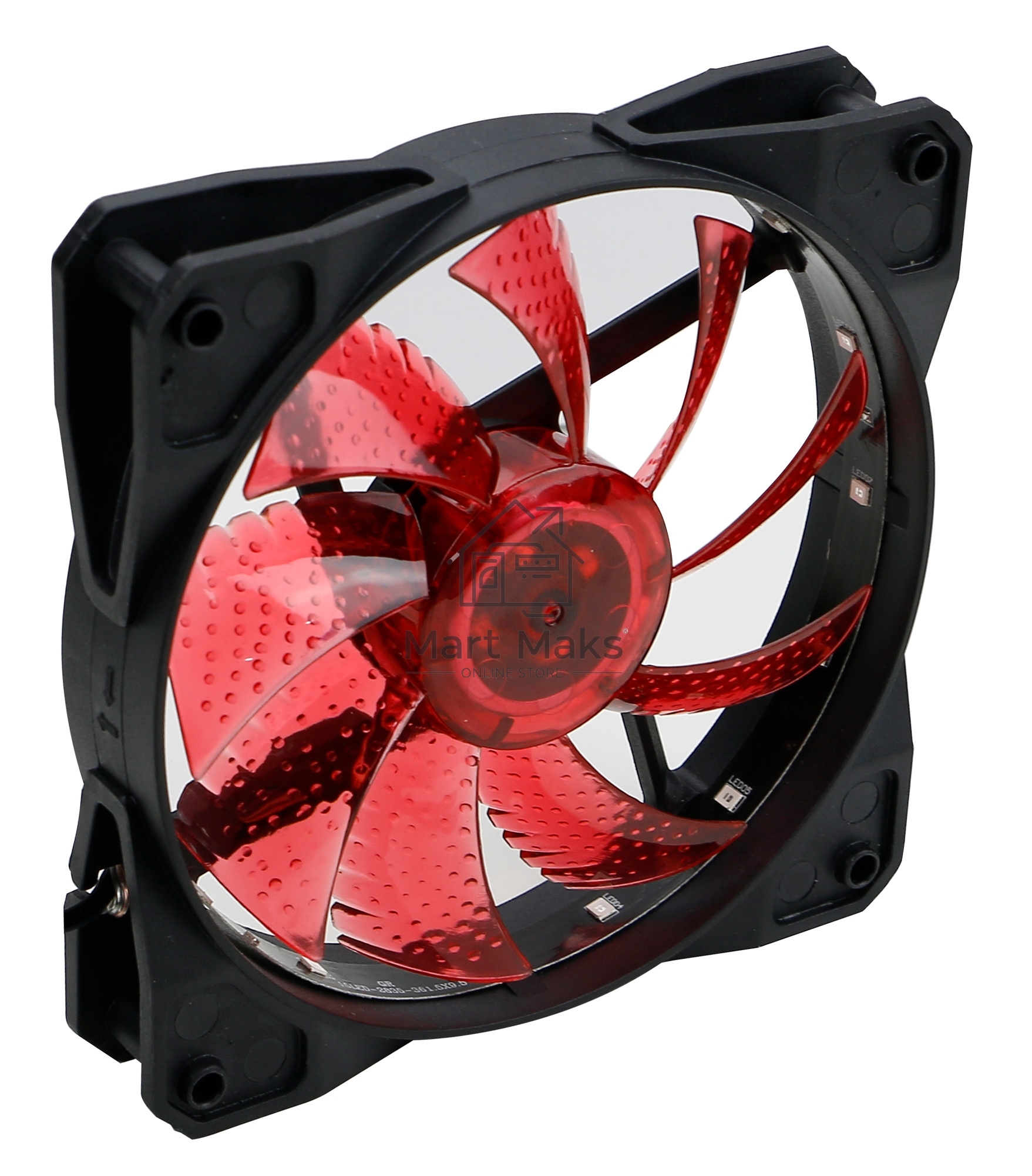 Вентилятор для корпуса Digma DFAN-LED-RED черный, 120 мм, 1200 об/мин, 23 дБ, 4 pin