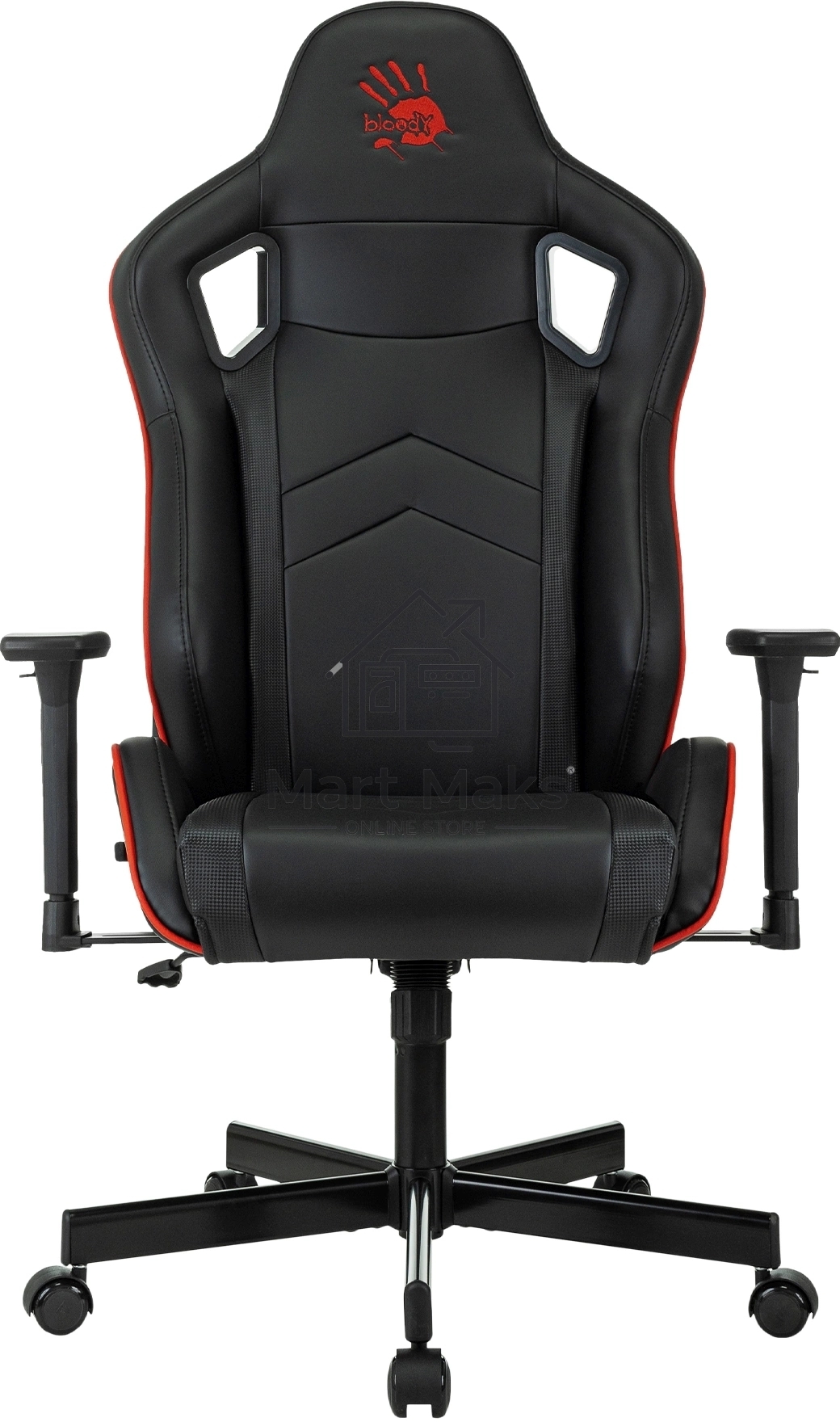 Кресло игровое A4Tech Bloody GC-840 черный, сиденье черный, эко.кожа, с подголов. крестов. металл черный, пластик черный