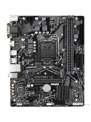 Материнская плата Gigabyte H410M S2H V2, LGA 1200, Intel H470, 2xDDR4, 4xSATA, 1xM.2, 1xPCIe 3.0 x16, 2xPCIe 3.0 x1, 1xDVI-D, 1xHDMI, 1xVGA, 1x 1Gb LAN, 2xUSB-A 3.2 Gen 1, 4xUSB-A 2.0, 3x3.5 мм, 7.1, Micro ATX