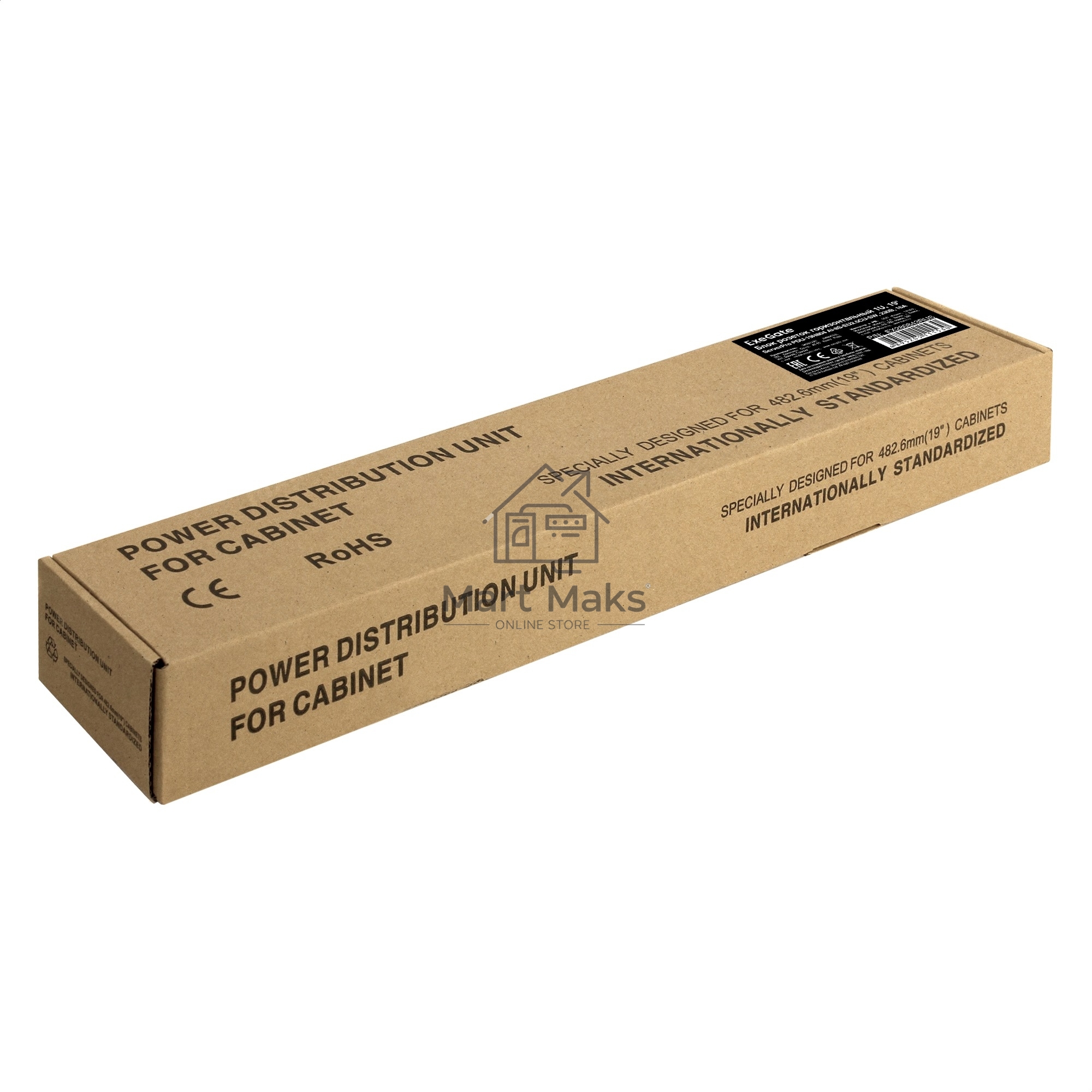 Блок розеток горизонтальный ExeGate ServerPro PDU-19H804 Al-8S-EU2.5-SW, 19