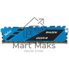 Оперативная память Netac Shadow III, DDR4, 8GB (1x8GB), 3200 MHz, CL16, с радиатором, белый