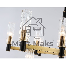 Люстра Ambrella light LH55515/12 BK/BS/CL черный/латунь/прозрачный E14*12 max 40W D860*905