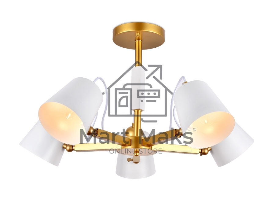 Светильник Ambrella light TR3101/5 WH/GD белый/золото E14 max 40W D680*370