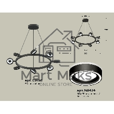 Светильник Ambrella light XB9198201/8 SBK/FR черный песок/белый матовый GX53 (C9198, N8434)