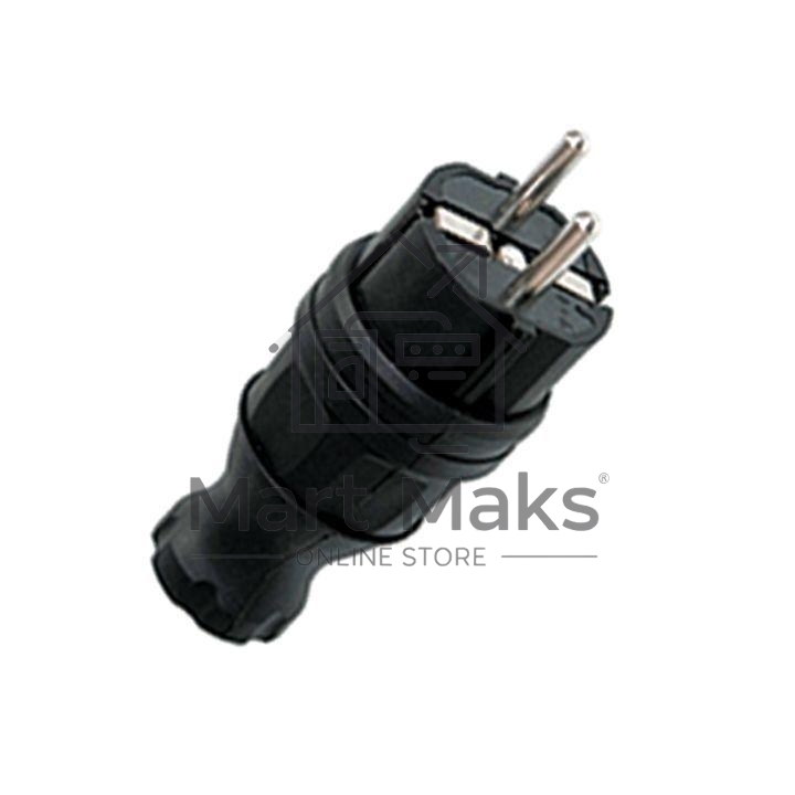 Вилка прямая EKF RPS-011-16-230-44 каучуковая 230В, 2P+PE, 16A, IP44 EKF PROxima
