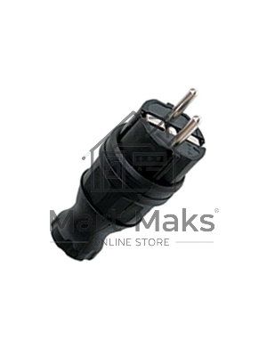 Вилка прямая EKF RPS-011-16-230-44 каучуковая 230В, 2P+PE, 16A, IP44 EKF PROxima