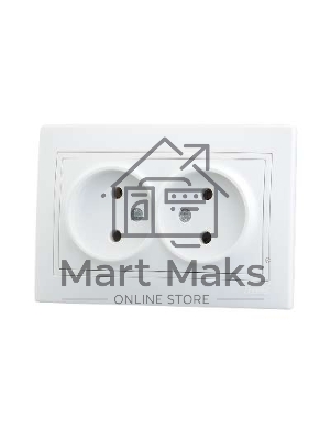 Розетка 2-м СП Мира 16А IP20 без заземл. керам. белый/белый LEZARD 701-0202-128