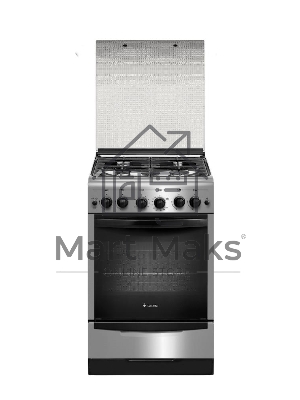 Плита газовая Gefest ПГ 5100-02 0004 серебристый, конфорок 4 шт, духовка 52 л, 50 см x 85 см x 58.5 см
