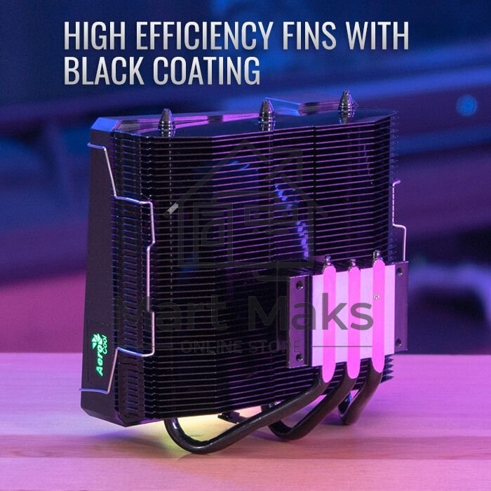 Кулер для процессора AeroCool / Formula Cylon 3H черный, 120 мм, алюминий, 1800 об/мин, 24.3 дБ, 4 pin, 125 Вт, 98 мм