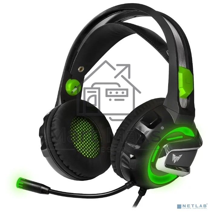 Гарнитура игровая Crown CMGH-3002 черный/зеленый