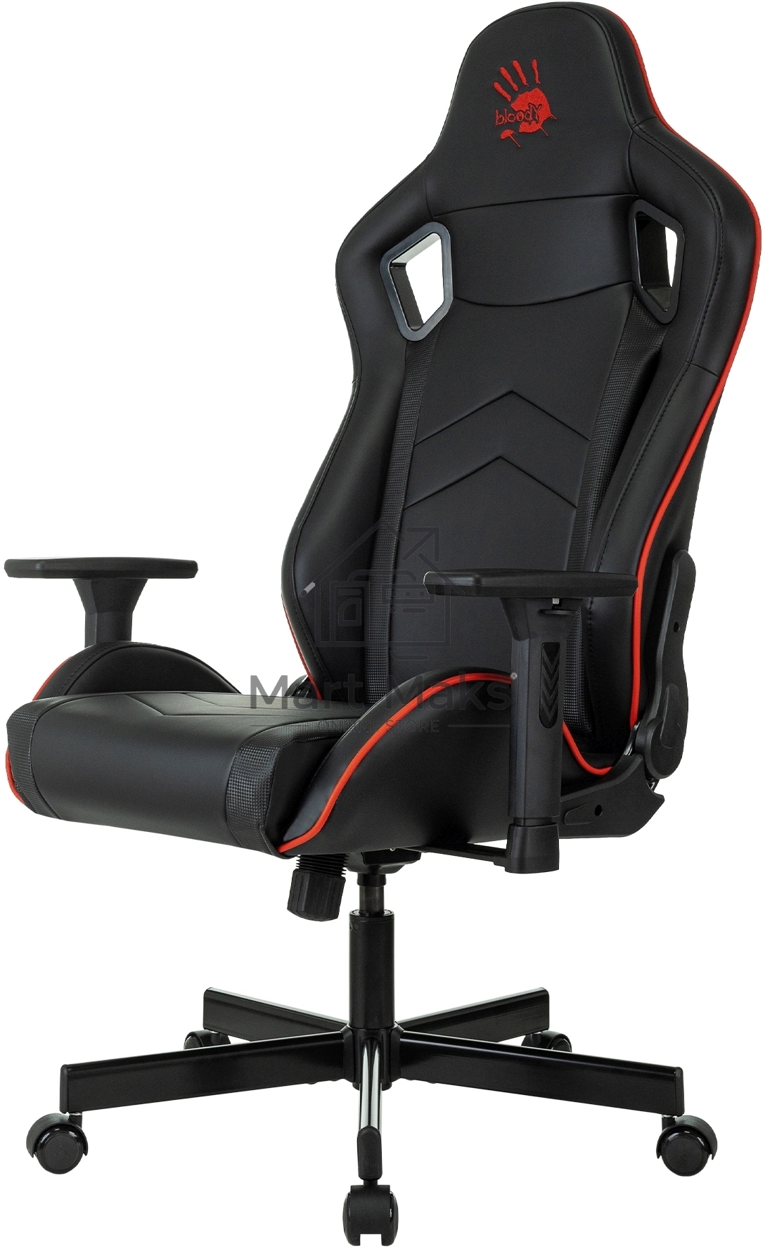 Кресло игровое A4Tech Bloody GC-840 черный, сиденье черный, эко.кожа, с подголов. крестов. металл черный, пластик черный