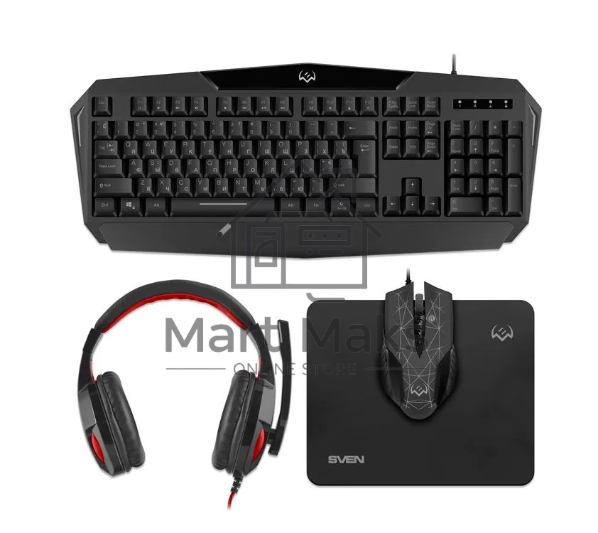 Игровой набор SVEN GS-4300 клавиатура+мышь+гарнитура+коврик