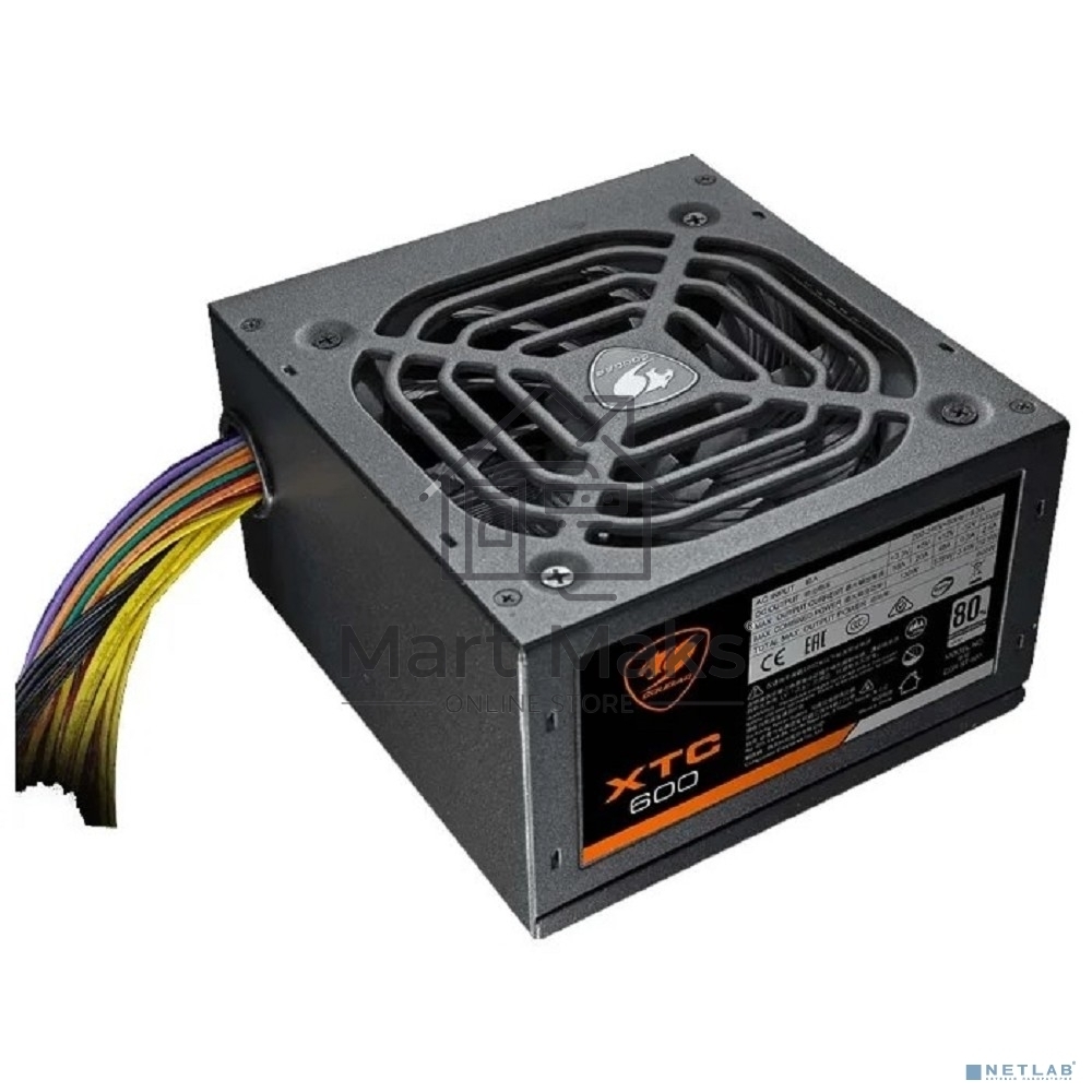 Блок питания Cougar XTC600, 600Вт, 80 PLUS, 120мм, черный