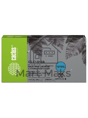 Картридж струйный Cactus CS-C1Q12A №727 черный (300 мл) для HP Designjet T920/T930/T1500/T1530