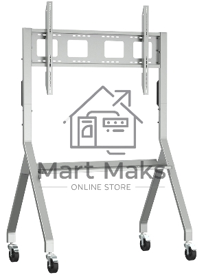 Мобильная стойка напольная Kromax OMEGA-12 silver, 1 шт/уп, Мобильная стойка напольная для TV 32