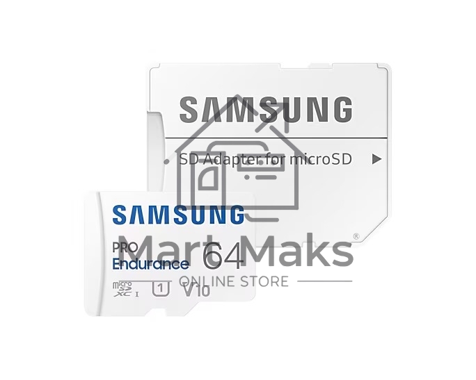 Флеш карта microSDXC 64GB Samsung PRO Endurance (для видеорегистратора) Class 10, UHS-I, W 30 МБ/с, R 100 МБ/с, <MB-MJ64KA/APC> адаптер на SD