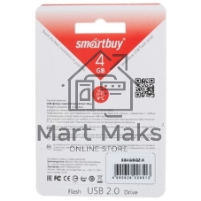 Флешка USB Smartbuy Quartz Black (SB4GbQZ-K), 4Gb, USB 2.0, R/W 15/5, черный