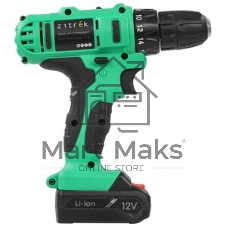 Дрель-шуруповерт Zitrek Greenpower 12-Li, 12 В, 1,5 Ач, 32 Нм, щеточный