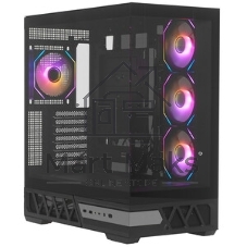 Компьютерный корпус XASTRA Q700 4ARGB-C10-UC Black ATX/Aquarium/Screewless/4x120mm ARGB PWM mirror fans/Argb+PWM HUB 10port/Type C Q700-4FM12A-C10-UC