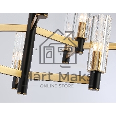 Люстра Ambrella light LH55515/12 BK/BS/CL черный/латунь/прозрачный E14*12 max 40W D860*905