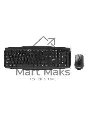 Комплект клавиатура + мышь Gembird KBS-8000 черный USB беспров. 2.4ГГц/10м, 1600DPI, мини-приемник