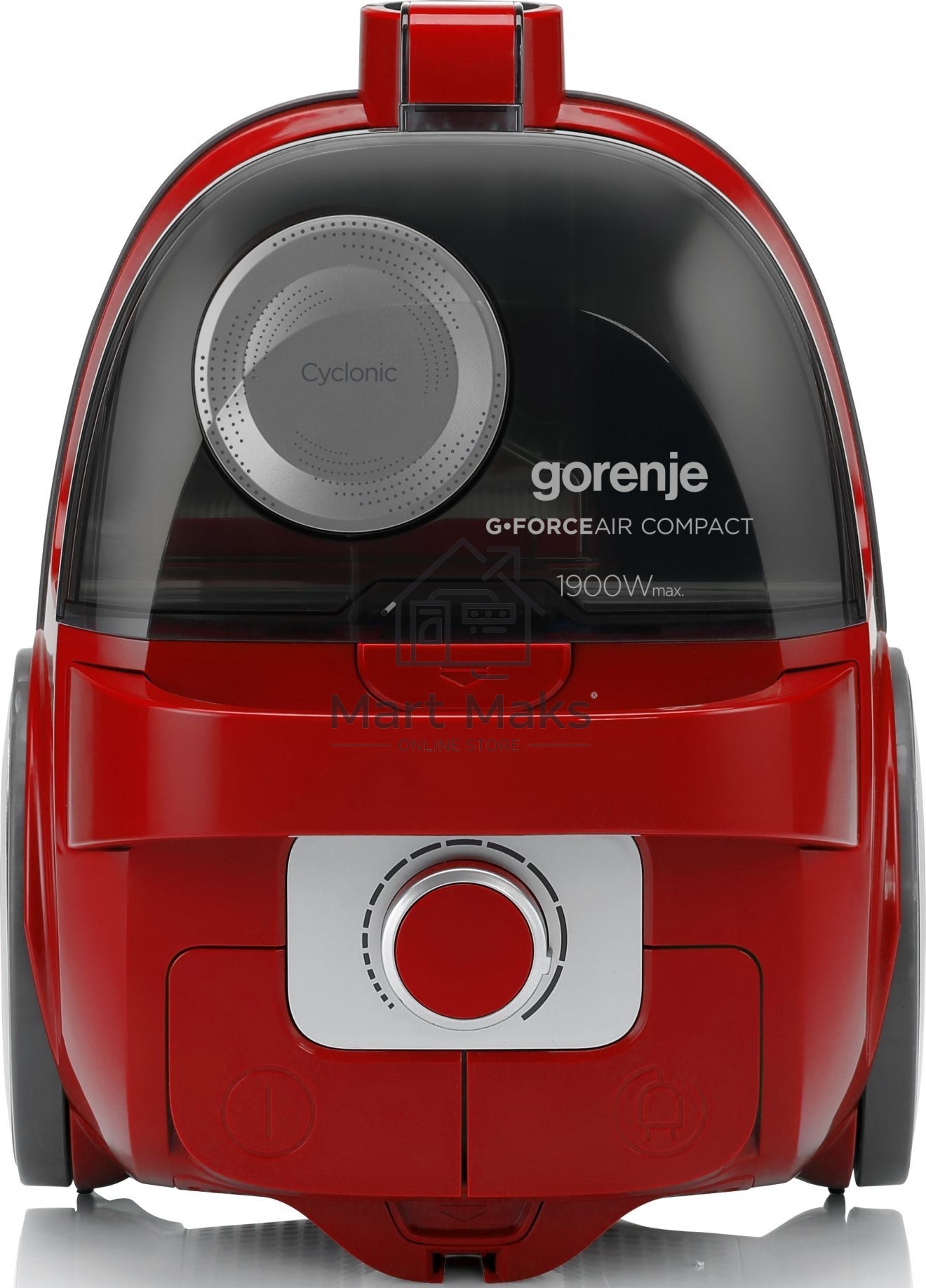 Пылесос Gorenje VC1901GACRCY черный/красный, 300/1900 Вт, уборка сухая, пылесборник контейнер 2.2 л
