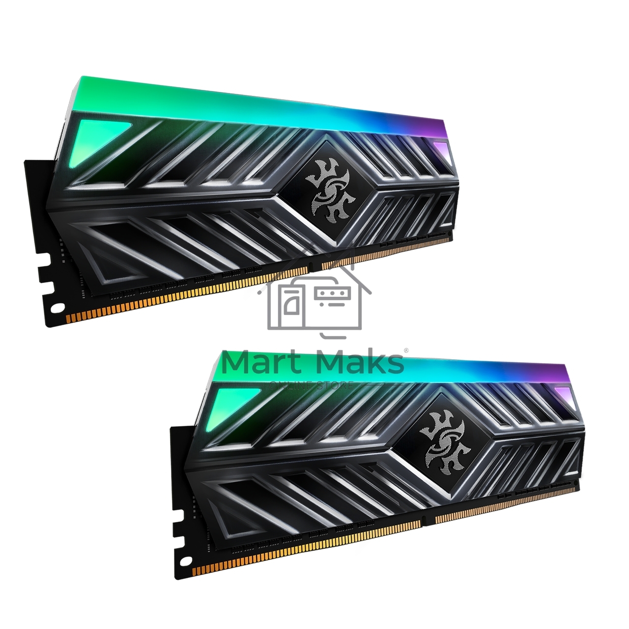 Оперативная память XPG Spectrix D41 RGB, DDR4, 32GB (2x16GB), 3600MHz, CL18, UDIMM, с радиатором, RGB, серый