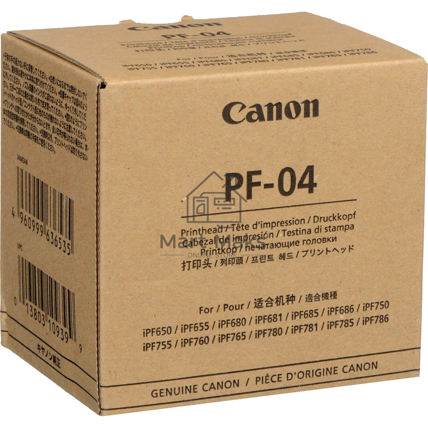 Печатающая головка Canon PF-04 (3630B001) черный для Canon iPF650, iPF655, iPF670, iPF680, iPF685, iPF750, iPF755, iPF760, iPF765, iPF770, iPF780, iPF785, iPF830, iPF840, iPF850.