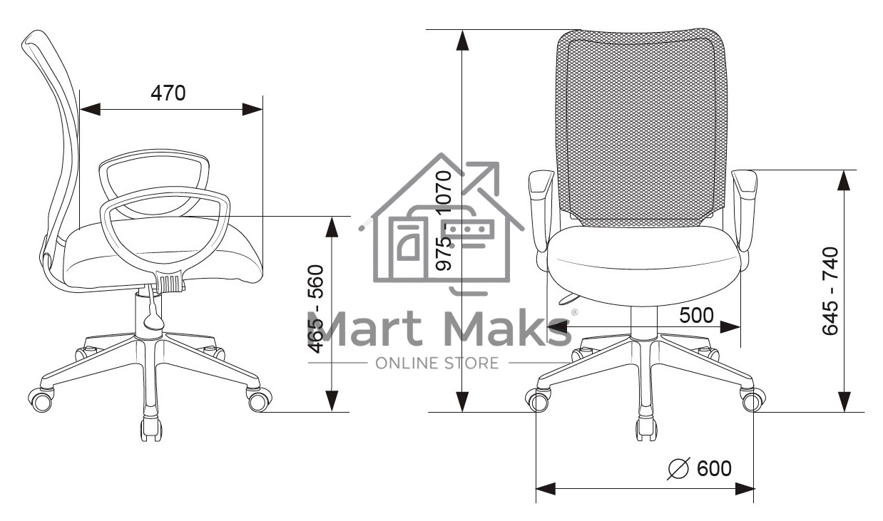 Кресло компьютерное Бюрократ Ch-599AXSN спинка сетка черный, сиденье черный TW-11