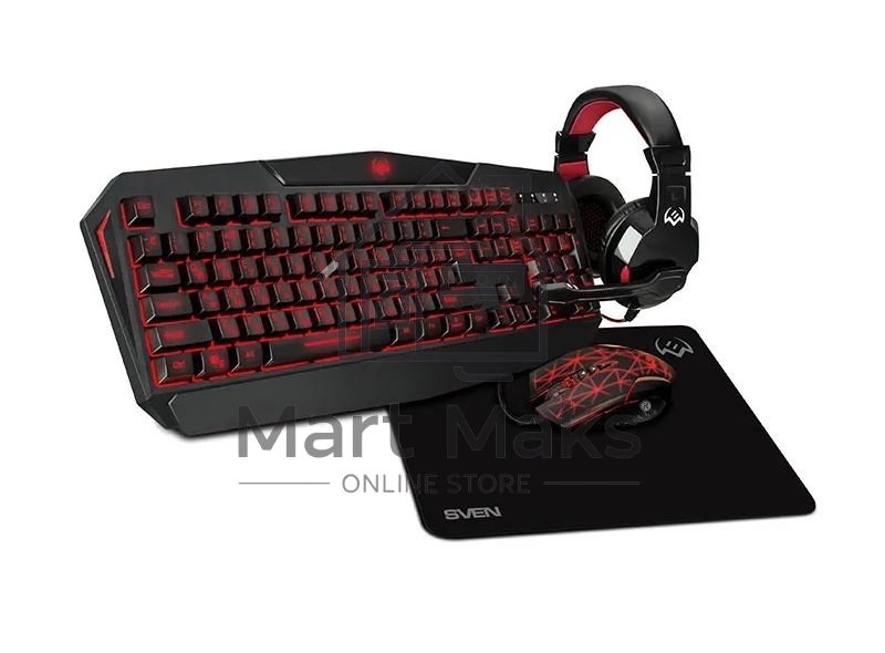 Игровой набор SVEN GS-4300 клавиатура+мышь+гарнитура+коврик