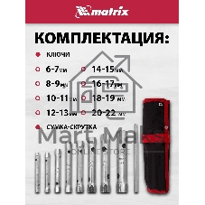 Набор ключей Matrix трубчатых торцевых 9 пр