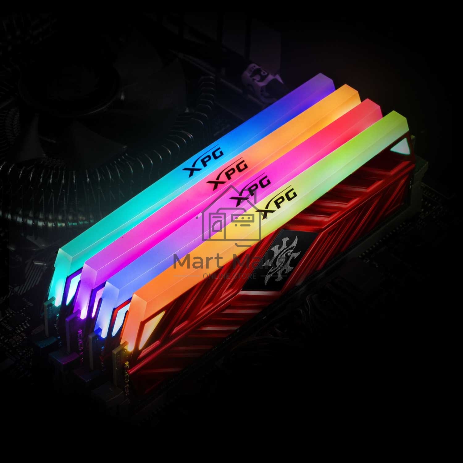 Оперативная память XPG Spectrix D41 RGB, DDR4, 32GB (2x16GB), 3600MHz, CL18, UDIMM, с радиатором, RGB, серый
