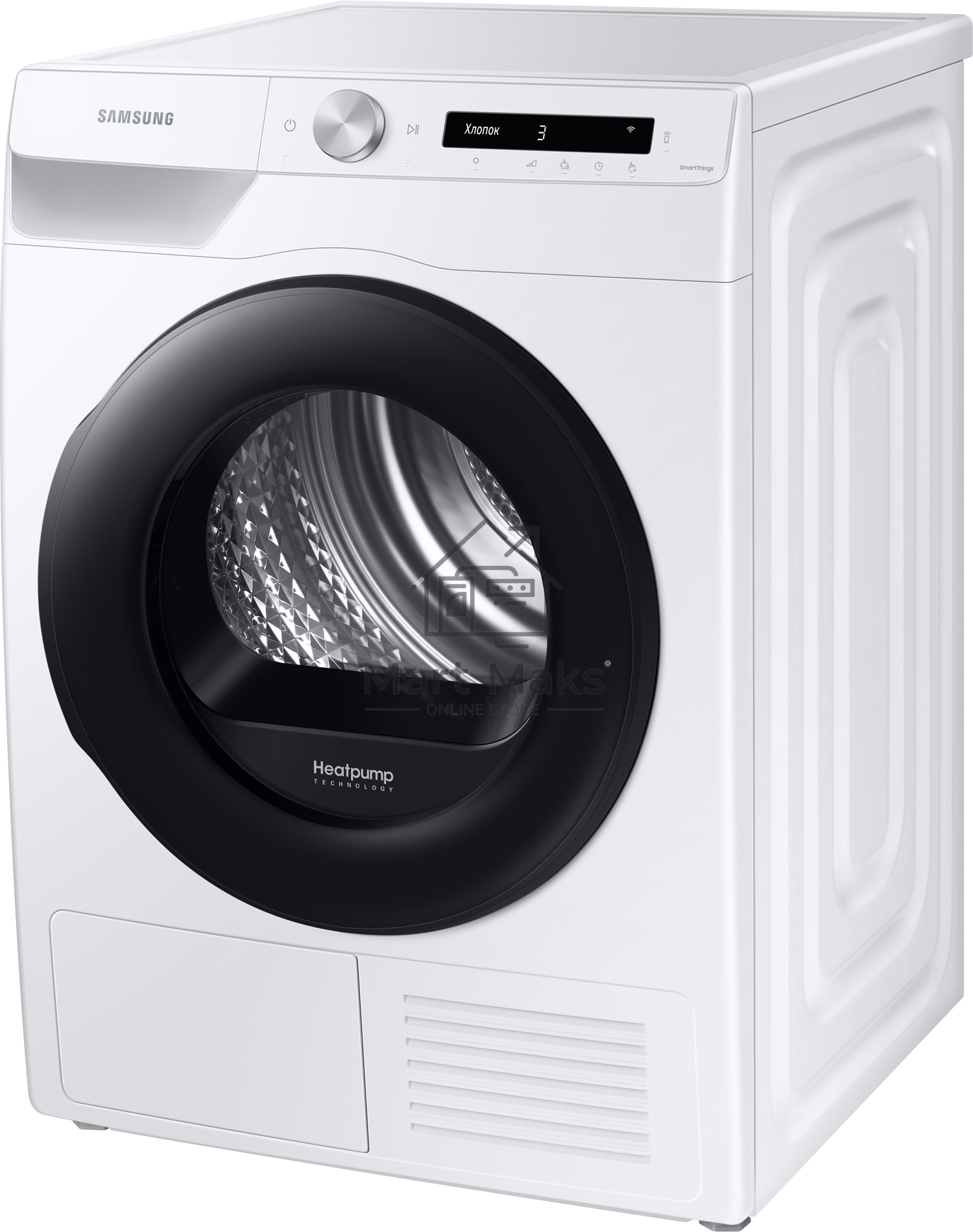 Сушильная машина Samsung DV90T5240AW/LP белый, 9 кг, сушка - тепловой насос, программ - 14, 60 x 85 x 65 см