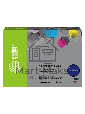 Чернила Cactus CS-EPT00S14-44A голубой/пурпурный/желтый/черный набор 4x70мл для Epson L1110 Ecotank/L3100/L3101/L3110/L3150/L3151