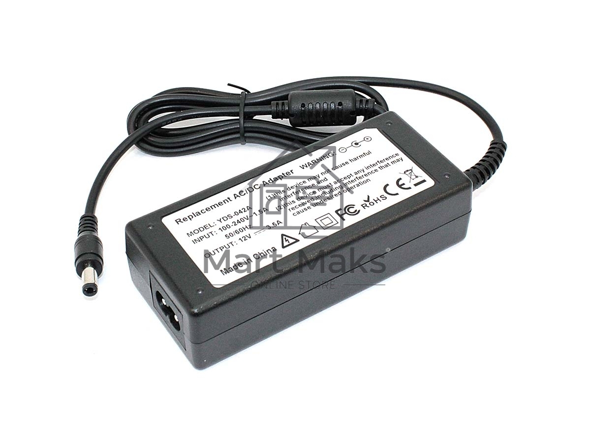 Блок питания для монитора и телевизора LCD 12V, 3.5A, 5.5x2.5mm OEM