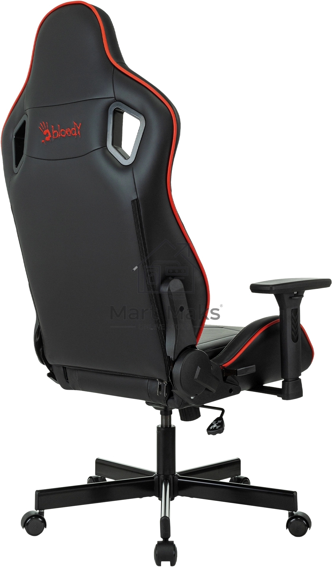 Кресло игровое A4Tech Bloody GC-840 черный, сиденье черный, эко.кожа, с подголов. крестов. металл черный, пластик черный