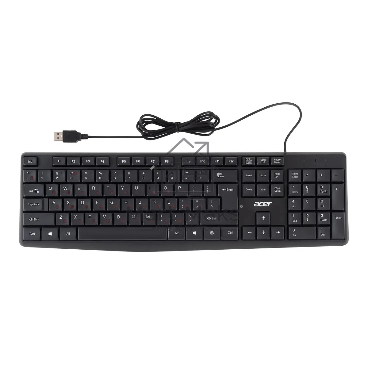 Клавиатура Acer OKW121 (ZL.KBDEE.00B) проводная, USB, черный