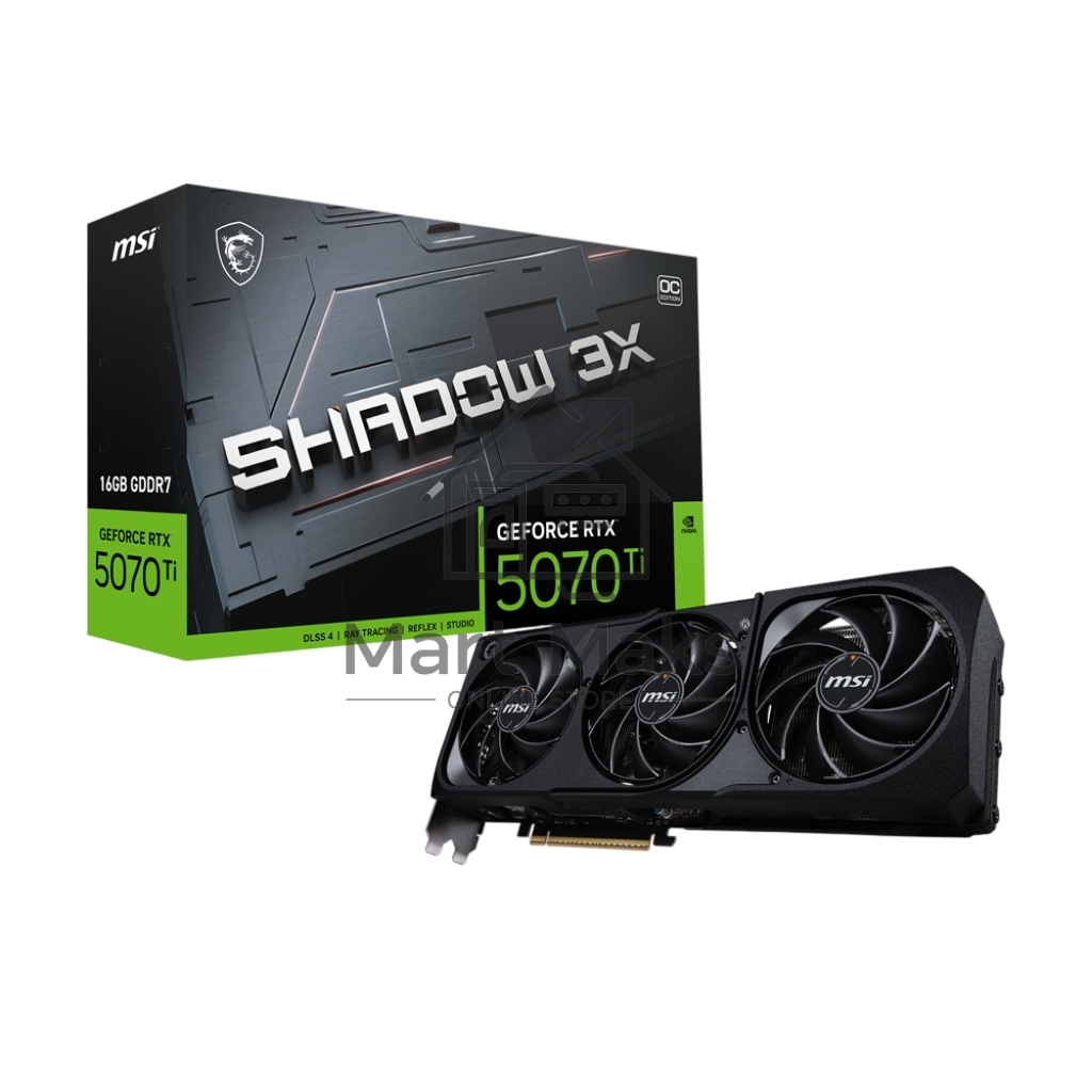 Видеокарта MSI PCIE16 RTX5070TI 16GB RTX 5070 Ti 16G SHADOW 3X OC