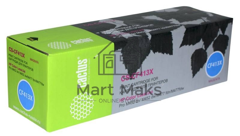 Картридж лазерный Cactus CS-CF413X пурпурный (5000 стр.) для HP HP CLJ Pro M452dn/M452dw/M477fdn/M477fdw