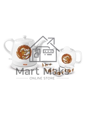 Набор чайный Mystery MEK-1624 1.2л, белый, 1500Вт (корпус: керамика)