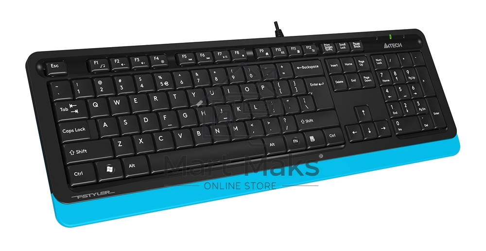 Клавиатура A4Tech Fstyler FK10 проводная, USB, черный/синий